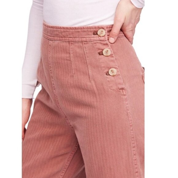 Free People Clean Mod Utility Crop Pant Mauve Size 0 - Picture 2 of 14